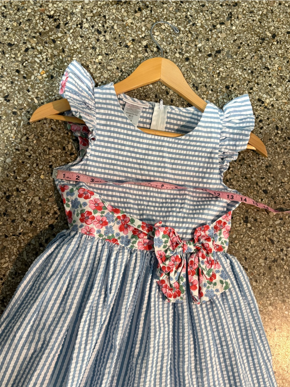 Bonnie Jean Stripe Floral Band Dress Size 10 - Picture 9 of 12